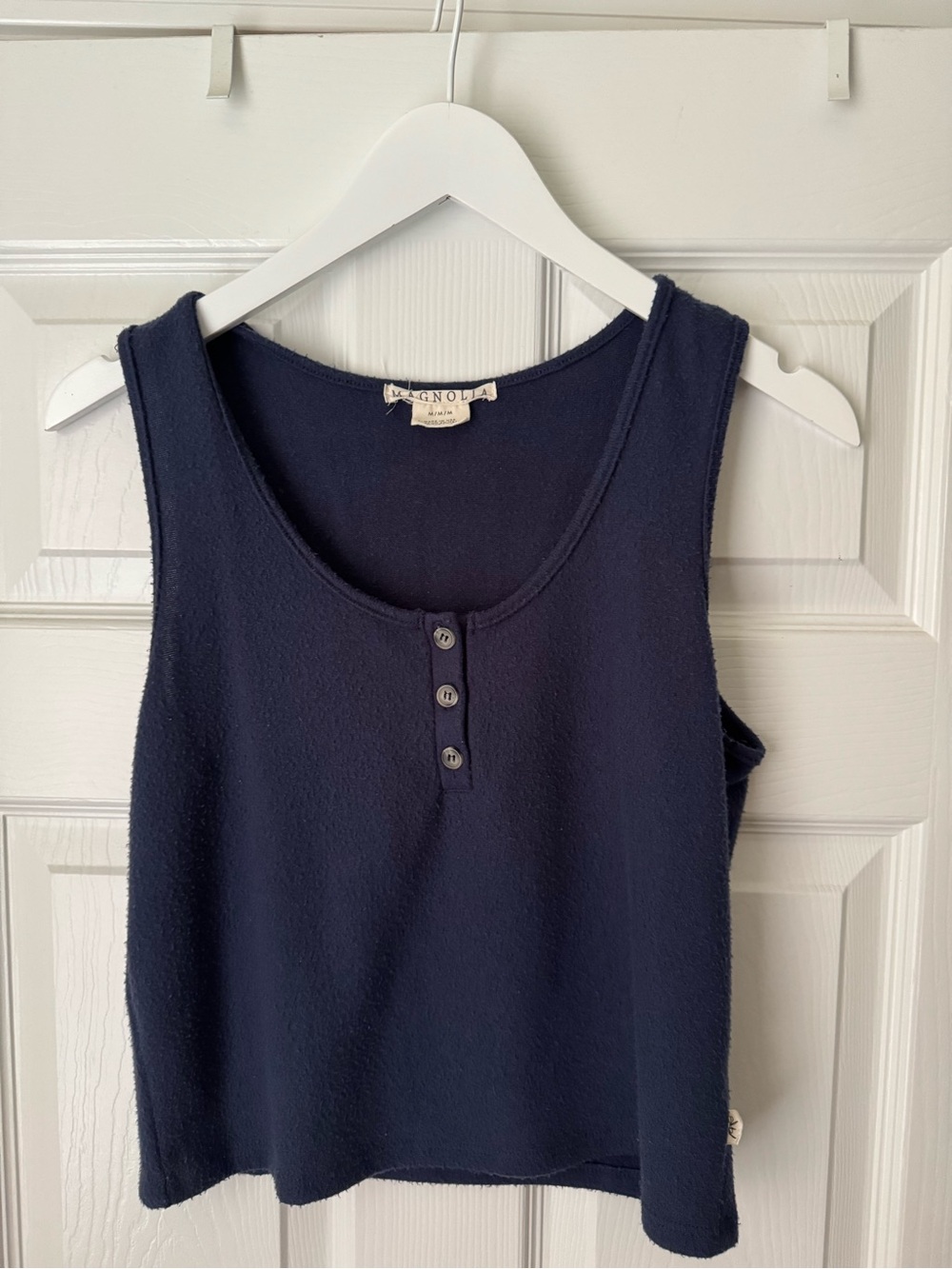 Magnolia Navy Button-Front Sleeveless Tank